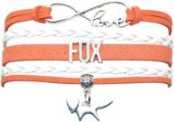 hhhbeauty fox bracelet jewelry - leather infinity love fox gifts for women, girls, men, boys - popular charm bracelet with fox love symbol - ideal fox lover gifts logo