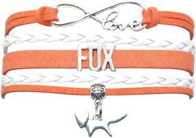 img 4 attached to HHHbeauty Fox Bracelet Jewelry - Leather Infinity Love Fox Gifts for Women, Girls, Men, Boys - Popular Charm Bracelet with Fox Love Symbol - Ideal Fox Lover Gifts