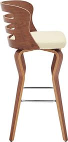 img 1 attached to 🪑 Armen Living Verne 30-inch Swivel Cream Faux Leather Walnut Wood Bar Stool