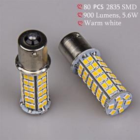 img 3 attached to 💡 Super Bright 1141 Interior Light Bulbs BA15S 1156 80 SMD LED 1003 RV Camper Trailer - Warm White, 900 Lumens