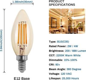 img 3 attached to 💡 Enhanced Illumination: Dimmable Candelabra Filament Chandeliers for Industrial Electricals