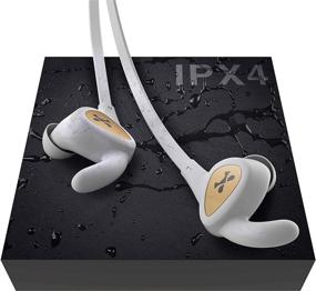 img 1 attached to 🎧 Наушники Ghostek Rush Series Wireless Sport | Встроенный микрофон и управление | Бело-золотые | Вкладыши, удобные насадки | Устойчивые к поту и влаге.