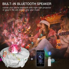 img 1 attached to 🌟 Star Projector Night Light with Bluetooth Speaker: 3-in-1 Music Starry Projector for Bedroom Adults and Kids - Christmas Gift