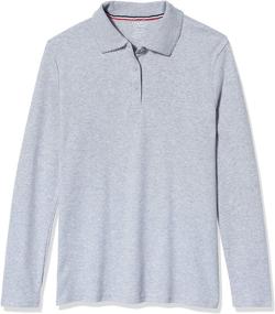 img 1 attached to 👚 French Toast Girls' Long Sleeve Interlock Picot Polo - (Now in Limited Stock)