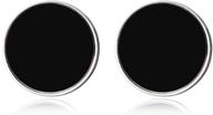 stylish lokaerlry fashion stainless steel black round 💎 disc acrylic stud earrings for trendy women and girls logo