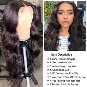 img 1 attached to Body Wave Lace Front Wigs Human Hair Hair Care