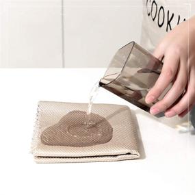 img 3 attached to 🐟 10PCS Reusable Fish Scale Microfiber Polishing Cleaning Cloth: Wave Pattern Scrubbing Rag for Mirror, Glass, Screen - Leaves No Marks