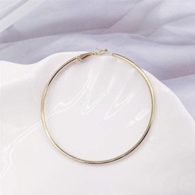 img 4 attached to 💫 Stylish 60mm Big Hoop Earrings Set - Gold & Silver, Hypoallergenic Jewelry for Women, Girls - Perfect Mother's Day Gifts!