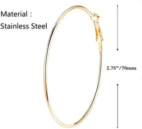 img 1 attached to 💫 Stylish 60mm Big Hoop Earrings Set - Gold & Silver, Hypoallergenic Jewelry for Women, Girls - Perfect Mother's Day Gifts!