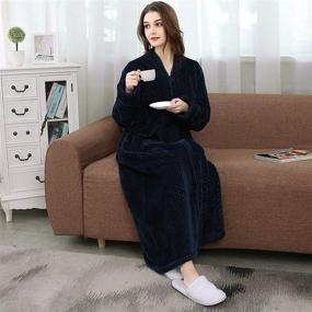 img 1 attached to 🛀 Cozy Bathrobes with Fleece Pockets and Full-Length Zipper: Ultimate Comfort and Convenience