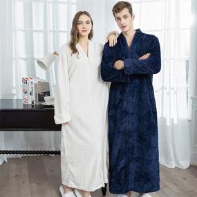 img 3 attached to 🛀 Cozy Bathrobes with Fleece Pockets and Full-Length Zipper: Ultimate Comfort and Convenience