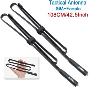 img 3 attached to ➰ 2-Pack 42.5-Inch ABBREE SMA-Female Dual Band 144/430Mhz Foldable CS Tactical Antenna for Baofeng Walkie Talkie UV-5R UV-82 BF-888S BF-F8HP Ham CB Two Way Radio Transceiver(42.5in)