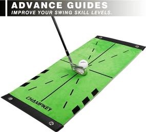 img 2 attached to 🏌️ Enhance Your Golf Swing: CHAMPKEY 12" 24" Impact Golf Mat with Swing Path Analysis, Foam Balls & Fixing Pins