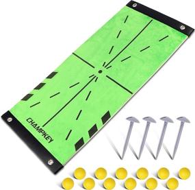 img 4 attached to 🏌️ Enhance Your Golf Swing: CHAMPKEY 12" 24" Impact Golf Mat with Swing Path Analysis, Foam Balls & Fixing Pins