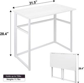 img 3 attached to 📐 Folding ErgoDesign Table: Compact Rectangle Laptop Desk for Small Spaces, Fold-in-Half, White