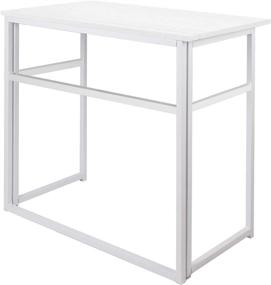 img 1 attached to 📐 Folding ErgoDesign Table: Compact Rectangle Laptop Desk for Small Spaces, Fold-in-Half, White