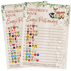 img 1 attached to 🦌 Woodland Baby Shower Emoji Children's Book Game: 50 Cards with Forest Animals - Deer, Bear, Fox (WDLAND-Baby-Emoji)