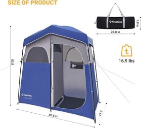 img 3 attached to 🏕️ KingCamp Oversize 2-Person Blue/Grey Outdoor Privacy Shelter Tent: Easy Up, Portable Dressing & Changing Room with Shower Feature