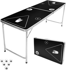 img 4 attached to 🍻 6-Foot Portable Folding Beer Pong / Flip Cup Table with 6 Balls Included - GoPong