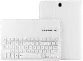 img 4 attached to 🔤 Lrufodya Keyboard Case for Tab A 8.0 inch-2015 Model Tablet: Detachable PU Leather Wireless Keyboard Stand Case/Cover for Samsung TabA 8.0 T350, White