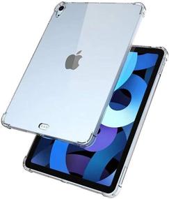 img 1 attached to 📱 Transparent TPU Case for iPad Air 4th Gen 10.9" 2020, Reinforced Corners Shockproof Flexible Gel Rubber Clear Back Cover Skin with Pencil Charging Support for iPad Air 4 10.9 Inch