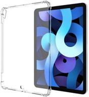 📱 transparent tpu case for ipad air 4th gen 10.9" 2020, reinforced corners shockproof flexible gel rubber clear back cover skin with pencil charging support for ipad air 4 10.9 inch logo