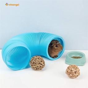 img 2 attached to 🐹 Niteangel Fun Tunnel with 3 Pack Play Balls: Ideal for Guinea Pigs, Chinchillas, Rats, and Dwarf Rabbits - Boost Your Pet's Excitement!