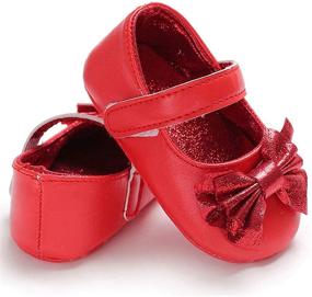 img 1 attached to 👟 Non Slip Baby Girls' Shoes with Bowknot for Toddler Walkers - Flats