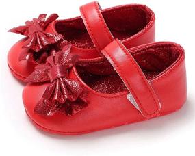 img 3 attached to 👟 Non Slip Baby Girls' Shoes with Bowknot for Toddler Walkers - Flats