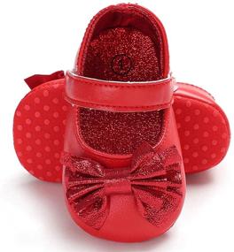 img 4 attached to 👟 Non Slip Baby Girls' Shoes with Bowknot for Toddler Walkers - Flats