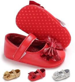 img 2 attached to 👟 Non Slip Baby Girls' Shoes with Bowknot for Toddler Walkers - Flats