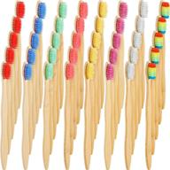 🌱 premium multi-color bamboo toothbrush set: 40 biodegradable charcoal toothbrushes with bpa-free nylon bristles logo