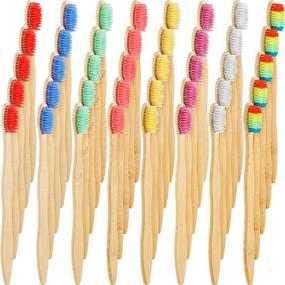 img 4 attached to 🌱 Premium Multi-Color Bamboo Toothbrush Set: 40 Biodegradable Charcoal Toothbrushes with BPA-Free Nylon Bristles