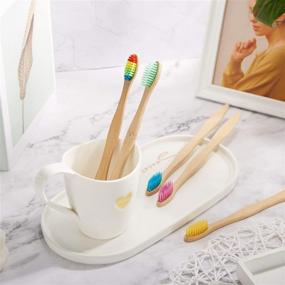 img 1 attached to 🌱 Premium Multi-Color Bamboo Toothbrush Set: 40 Biodegradable Charcoal Toothbrushes with BPA-Free Nylon Bristles