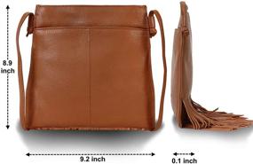 img 3 attached to 👜 Стиль и функциональность: Кожаная сумка с бахромой через плечо для женщин - дамская сумка с кисточкой для плеча хобо
