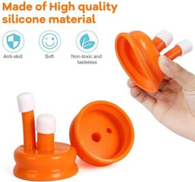 img 2 attached to 🍺 AIEVE 3-Pack Silicone Carboy Airlock Cap Fermentation Lids for Home Brewing Tools - Use with Airlocks for Fermenting 3/5/6 Gallon Jug Glass Carboys Fermenter Wine Making & Beer Brewing - Orange