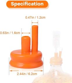 img 3 attached to 🍺 AIEVE 3-Pack Silicone Carboy Airlock Cap Fermentation Lids for Home Brewing Tools - Use with Airlocks for Fermenting 3/5/6 Gallon Jug Glass Carboys Fermenter Wine Making & Beer Brewing - Orange