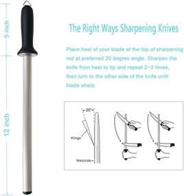 img 1 attached to 🔪Wiitek 12" алмазная точильная штанга для ножей: профессиональное заточное стальное изделие для шеф-поваров