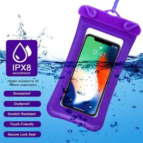 img 2 attached to 📱 Floatable Waterproof Phone Pouch - 6 Piece Set: Universal Dry Bag Case for Smartphone up to 6.5 Inch | Purple, Green, Rose Red, Blue, Yellow, Orange