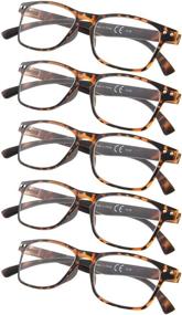 img 3 attached to 👓 5-pack Striped Reading Glasses: Spring Hinge Design with Sunshine Readers