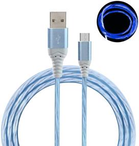 img 2 attached to 🔌 Visible Flowing Light Up Android Charging Cable - 6FT 2 Pack, Fast Phone Charger Cord for Galaxy S7 S6 Edge J7 S5, Note 5 4, LG G4 K40 K20, MP3, Kindle and More (Blue+Green)