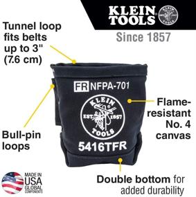 img 3 attached to Klein Tools 5416TFR Flame Resistant Canvas Tool Bag: Secure Bolt Storage with Reinforced Bottom and Tunnel Connect - 5x10x9 Inches