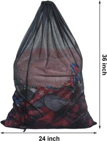 img 3 attached to 🧺 Senneny 4 Pack Large Sturdy Mesh Laundry Bag 24 x 36 inches - Heavy Duty & Machine Washable Delicate Wash Bags with Drawstring - Ideal for College Dorms, Apartments, Factories, and Travel (Black)