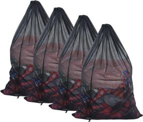 img 4 attached to 🧺 Senneny 4 Pack Large Sturdy Mesh Laundry Bag 24 x 36 inches - Heavy Duty & Machine Washable Delicate Wash Bags with Drawstring - Ideal for College Dorms, Apartments, Factories, and Travel (Black)