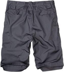 img 2 attached to Alimens & Gentle Men's Elastic Waist Multi-Pocket Outdoor Military Tactical Cargo Shorts