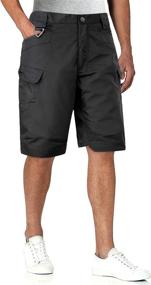 img 4 attached to Alimens & Gentle Men's Elastic Waist Multi-Pocket Outdoor Military Tactical Cargo Shorts