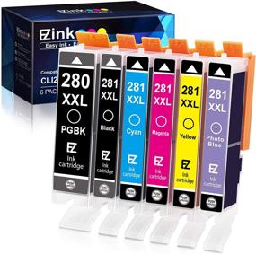 img 4 attached to 🖨️ E-Z Ink(TM) Compatible Ink Cartridge Replacement for Canon PGI-280XXL CLI-281XXL to use with PIXMA TS8320 TS8220 TS8120 (PGBK, Black, Photo Blue, Cyan, Magenta, Yellow) - 6 Pack