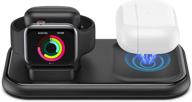 🔌 kelekina wireless charger stand for apple watch and airpods - magnetic charging station for airpods pro/2 and iwatch series se/6/5/4/3/2/1/44mm/42mm/40mm/38mm-black logo