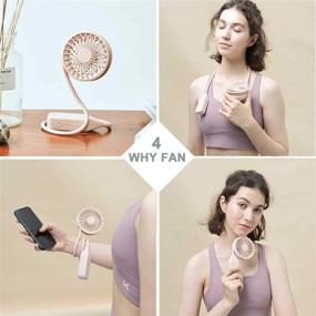 img 3 attached to 🌀 Portable Neck Fan, Hands Free Design with Strong Airflow - 3 Levels, 360° Rotation, USB Rechargeable Mini Personal Fan for Sports, Office, and Outdoor Use (Black)