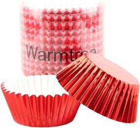 img 2 attached to Vibrant Red Foil Cupcake Liners Baking Cups - 200 Pcs Standard Size